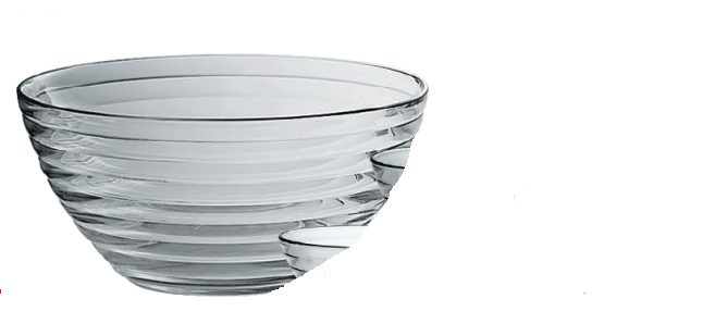 Saladier verre avec couvert inox